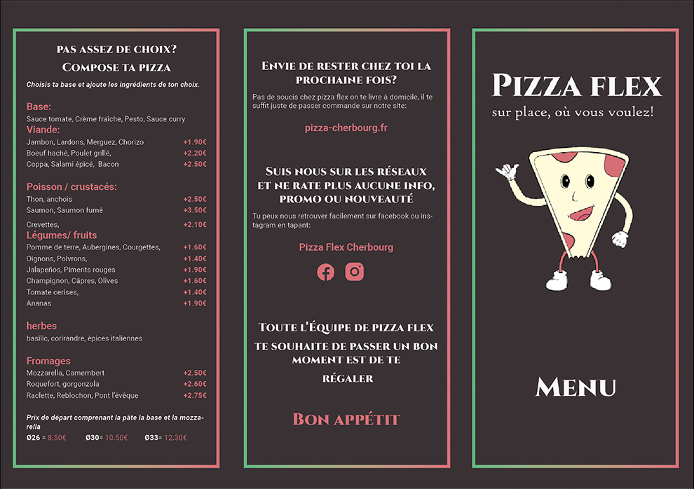 recto menu pizza flex